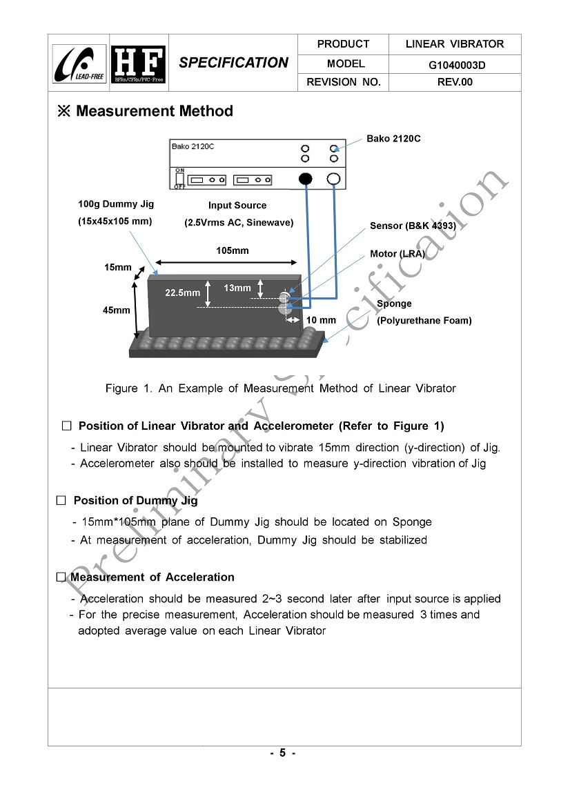 Highest G Force Coin LRA Linear Vibration Motor G1040003D